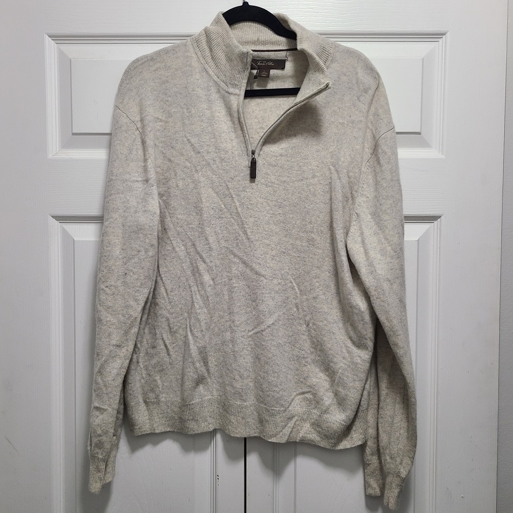 Tasso Elba Men's Cream Cashmere Sweater L